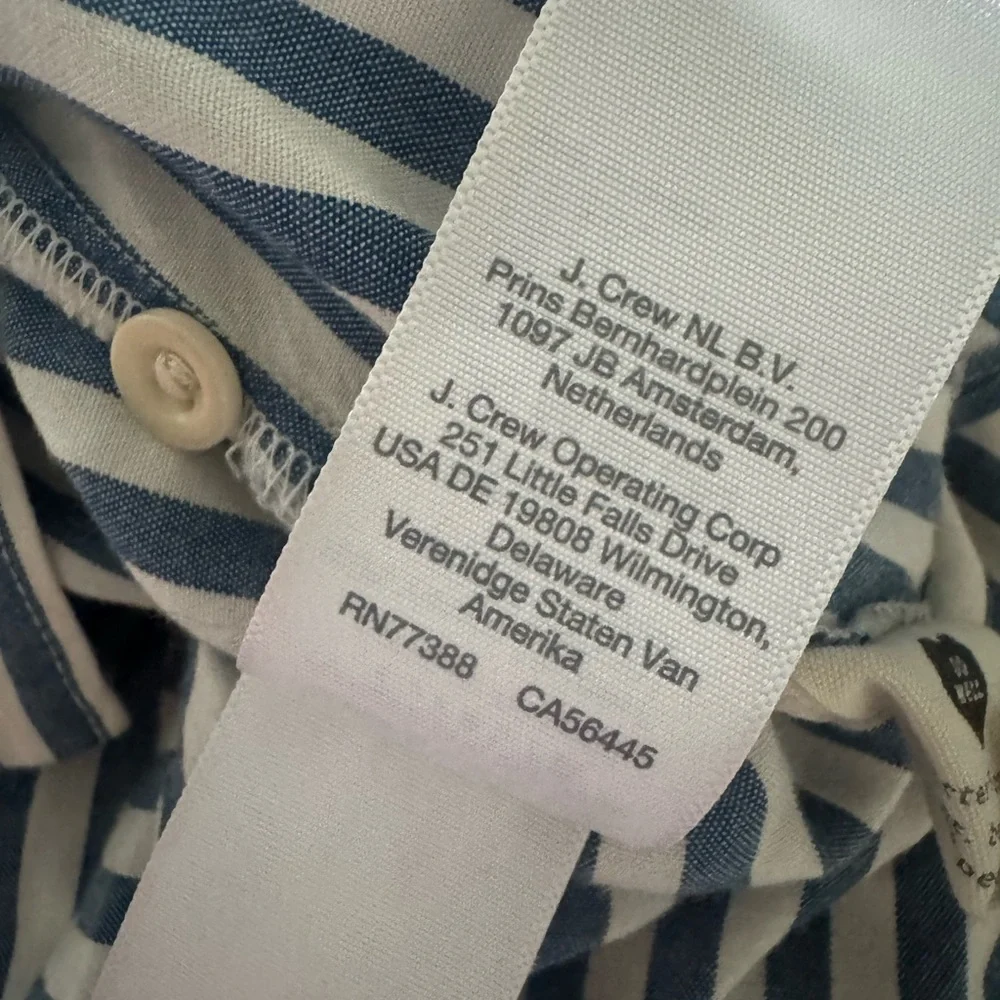 Madewell size S oversized boxy button up shirt signature‎ poplin Blue stripe